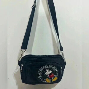 Disney Parks Crossbody Belt Bag Convertible Purse
Black Embroidered Mickey